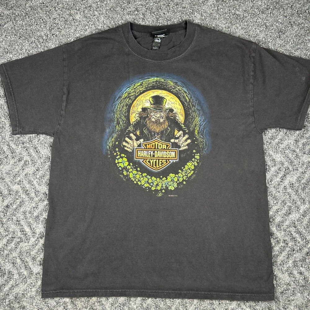 Harley Davidson T Shirt Men’s Large Dover Ohio Leprechaun Irish